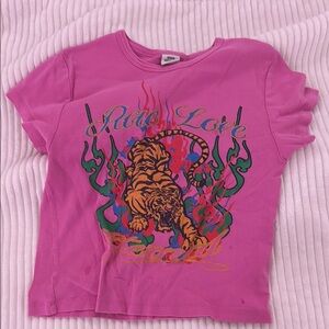 Urban Outfitters Pink Graphic Short Sleeve Tee